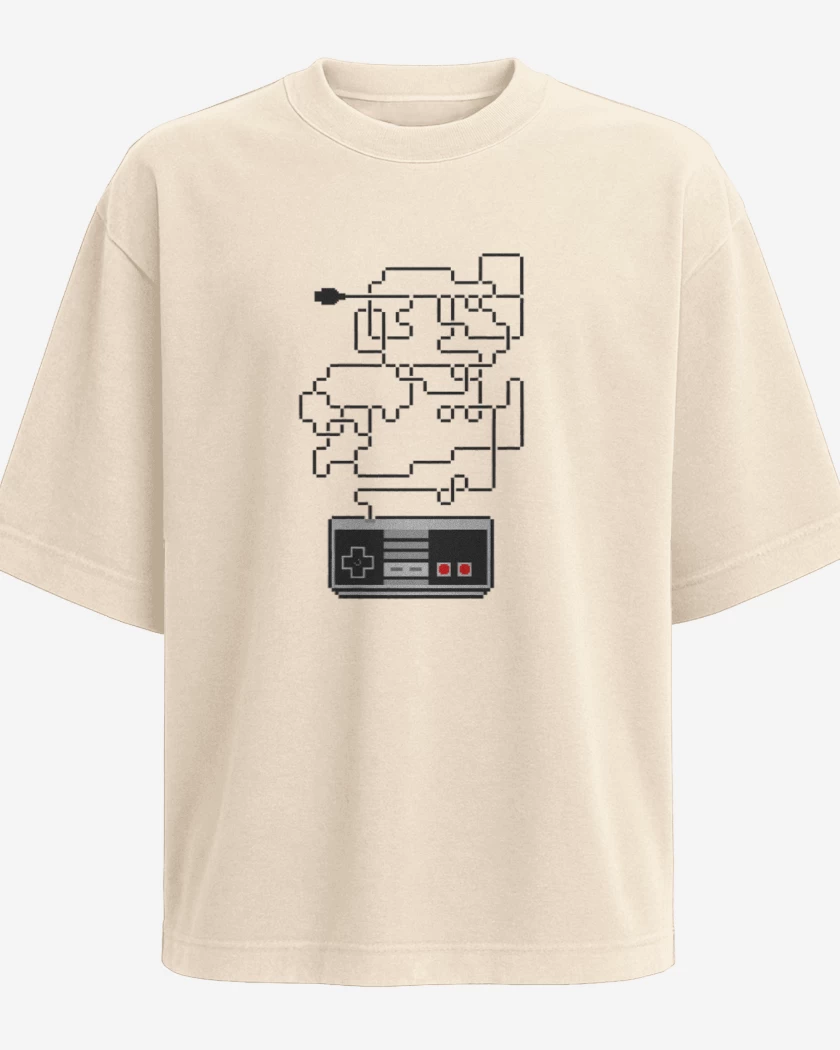 Polera Oversize Beige de Super bigote nes