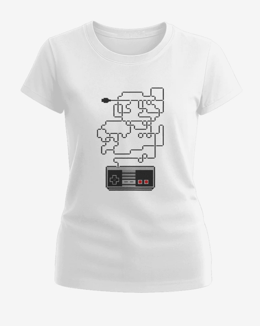 Polera de Mujer Blanco de Super bigote nes