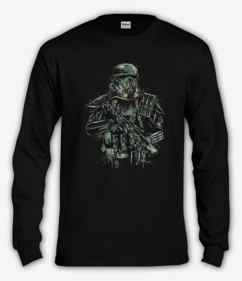 Polera manga larga Negro de storm trooper full color