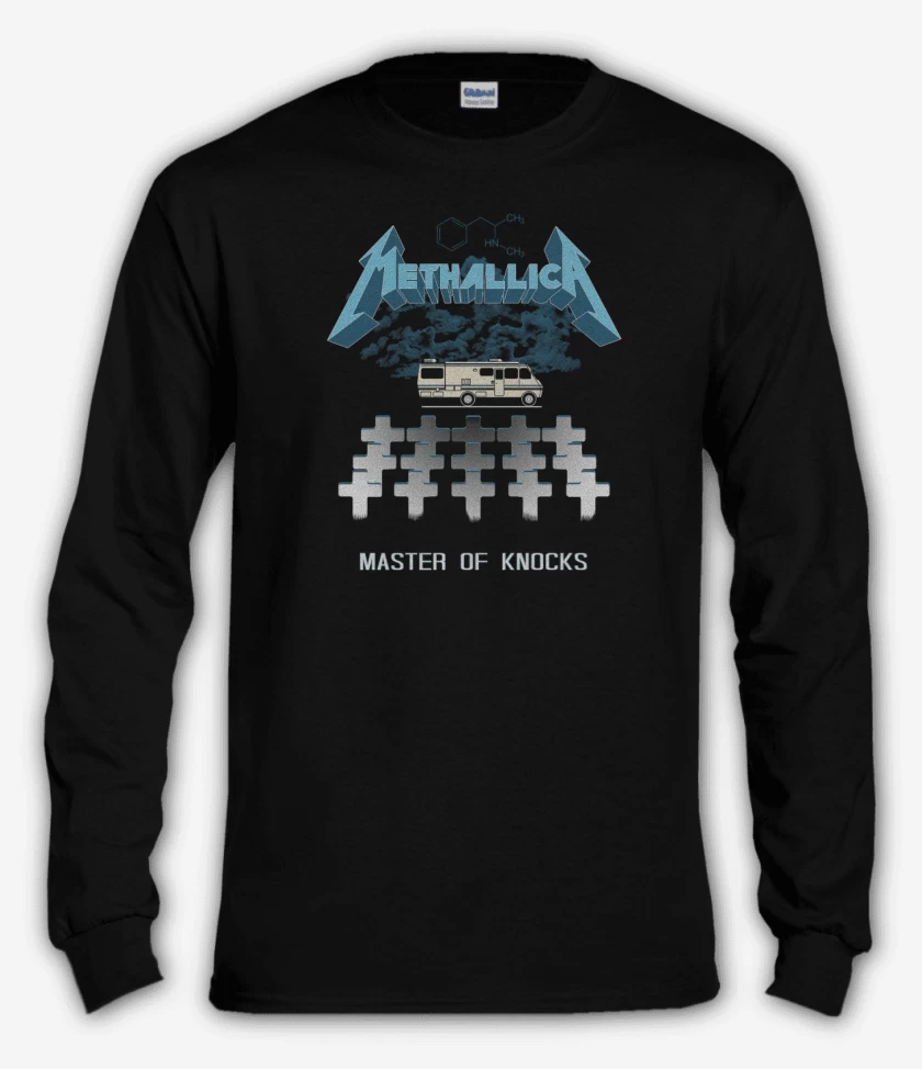 Polera manga larga Negro de methallica 
