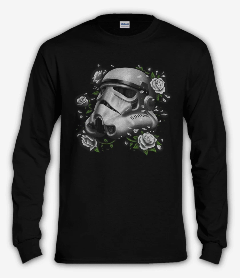 Polera manga larga Negro de trooper roses