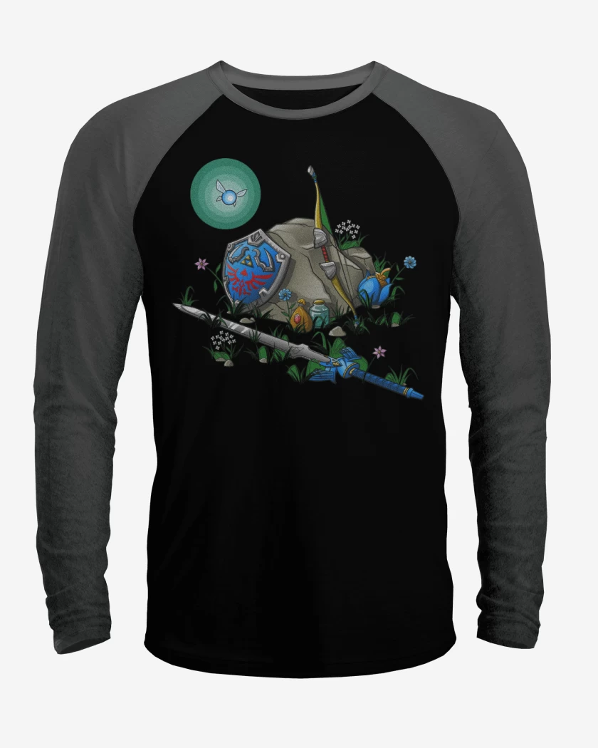 Polera Raglan Negro / Negro Heather de Items link