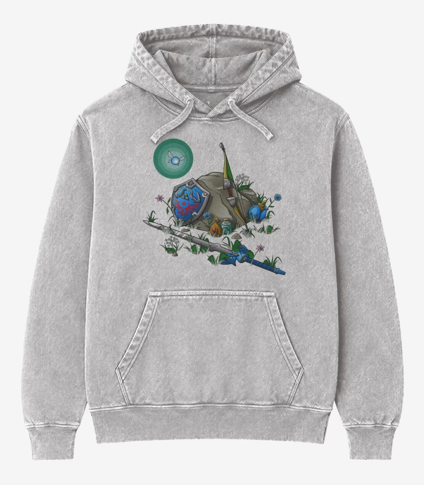Poleron Canguro Acid Wash Gris Melange de Items link