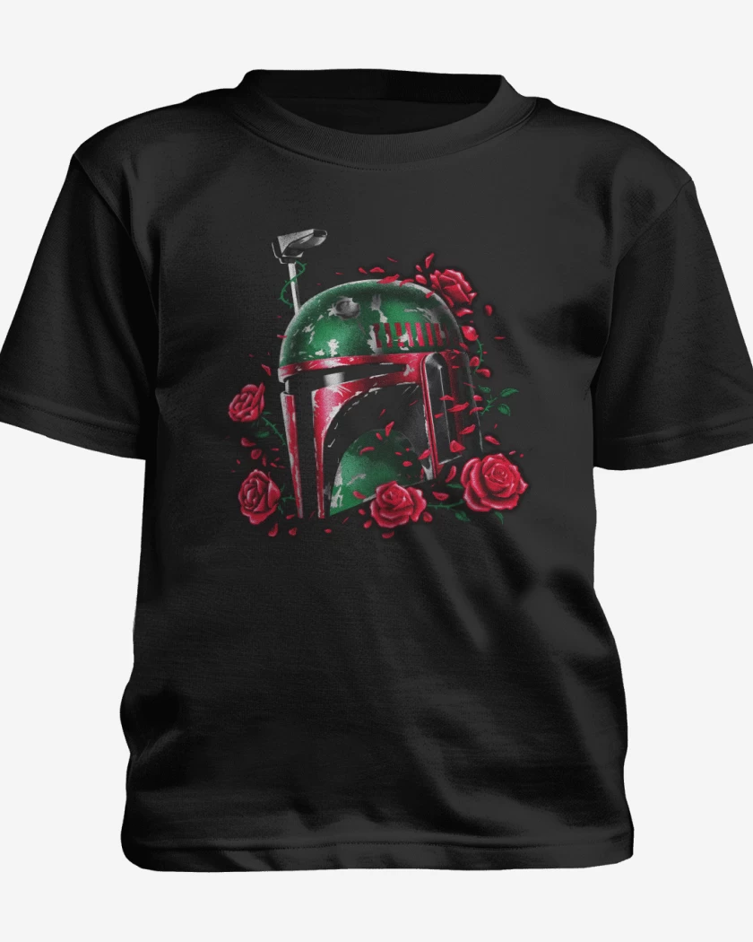 Polera de niño Negro de boba fett roses