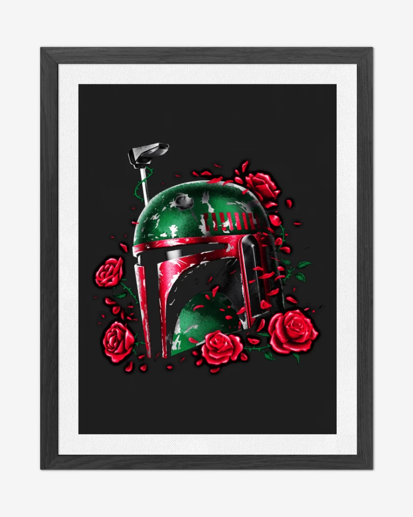 Cuadro decorativo Negro de boba fett roses