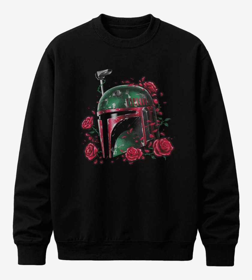 Poleron polo Negro de boba fett roses
