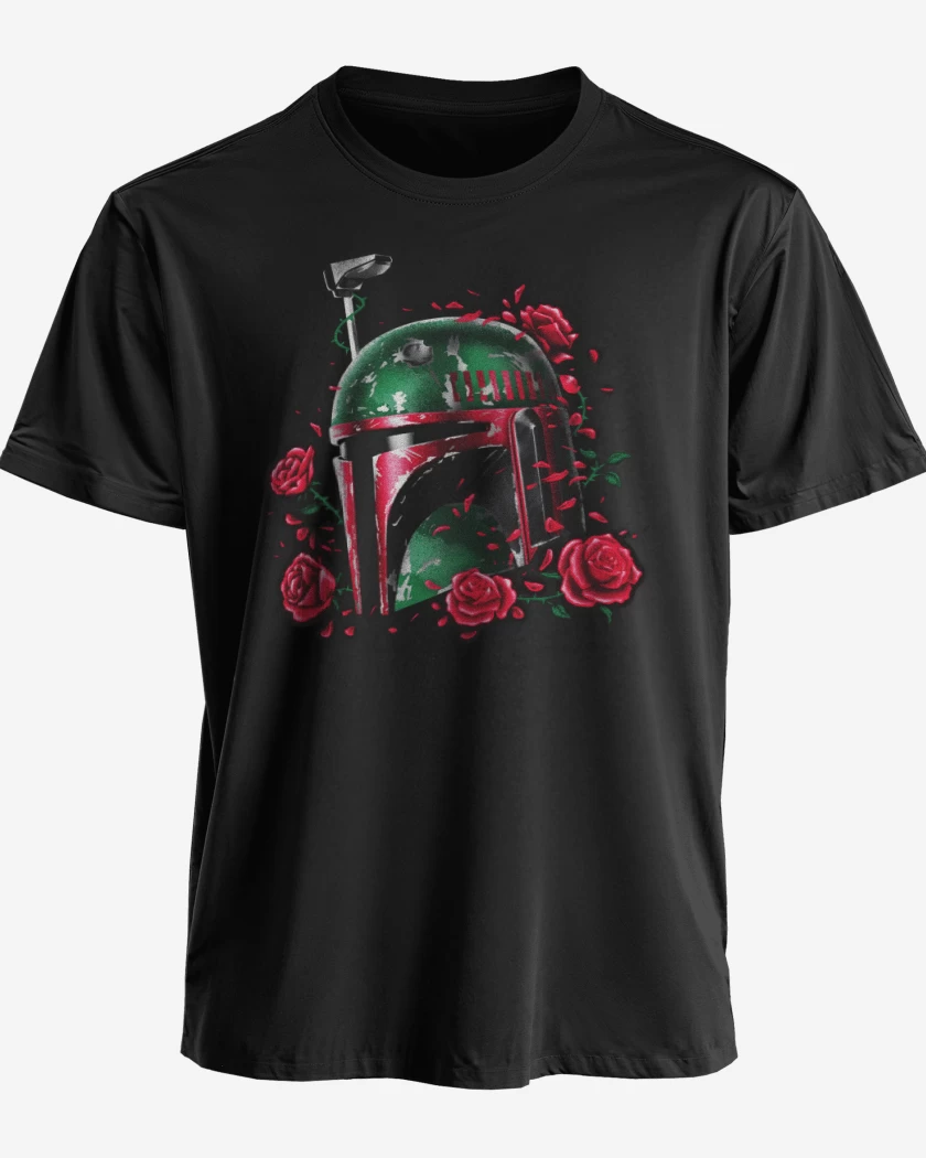 Polera premium Negro de boba fett roses