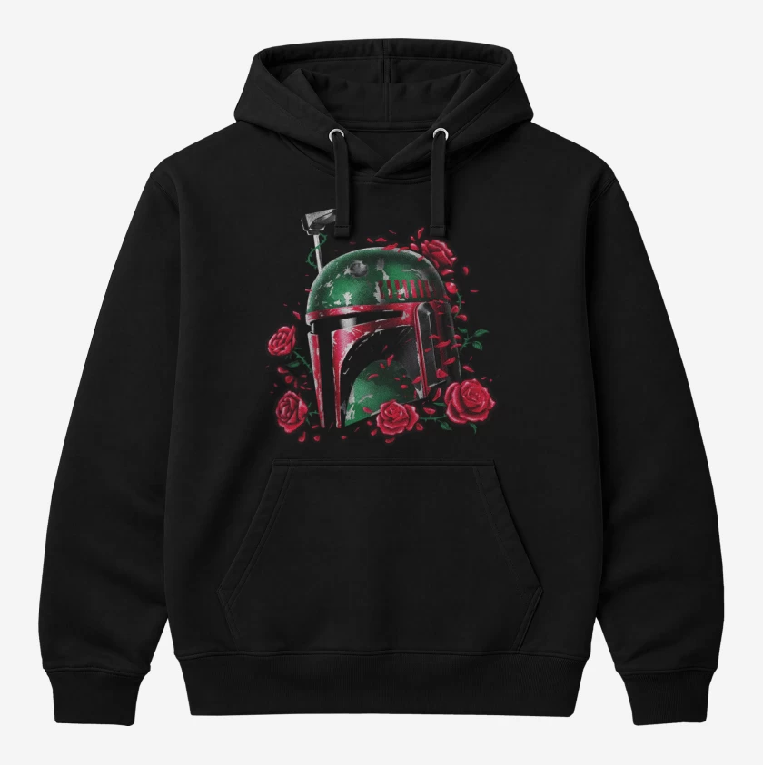 Polerón Canguro Negro de boba fett roses