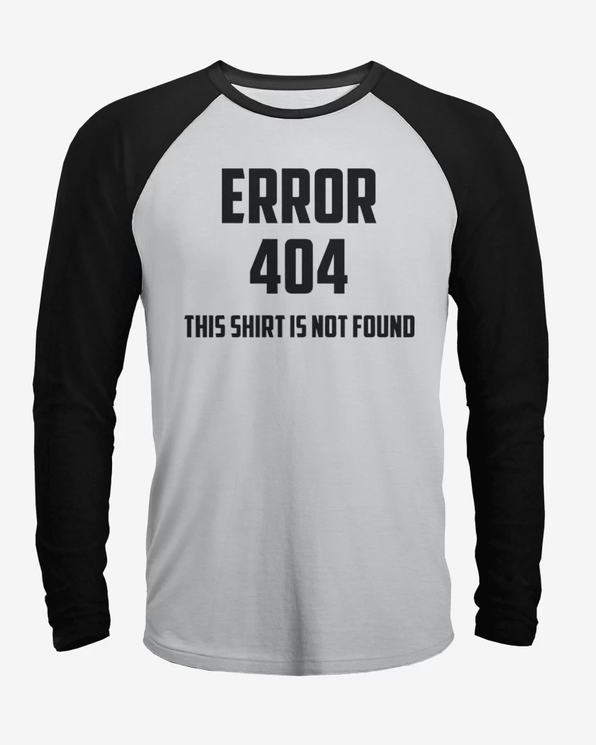 Polera Raglan Blanco / Negro de Error 404 