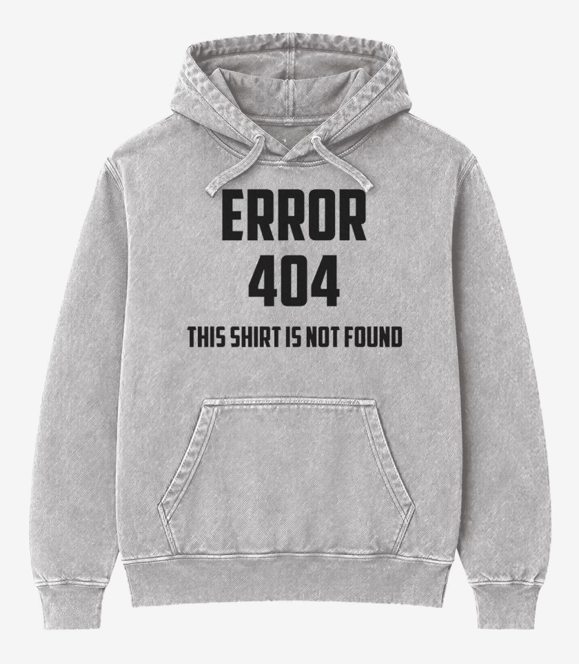 Poleron Canguro Acid Wash Gris Melange de Error 404 