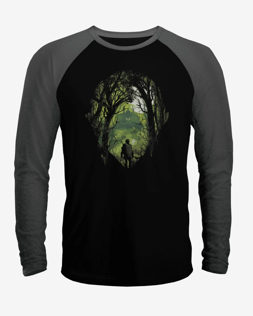 Polera Raglan Negro / Negro Heather de Link bosque