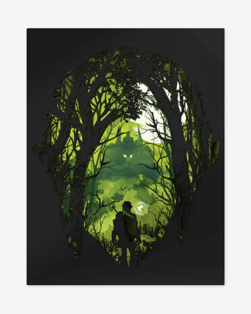Print metalico Negro de Link bosque