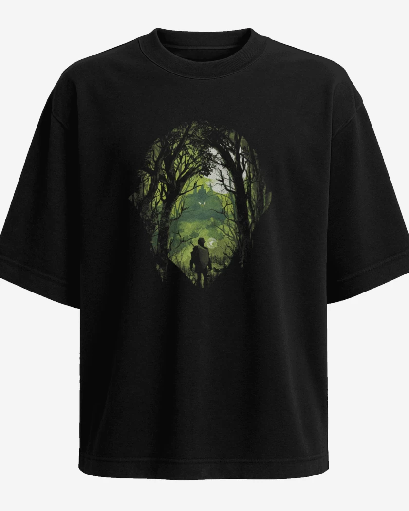 Polera Oversize Negro de Link bosque