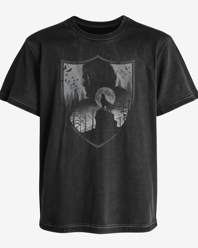 Polera desgastada Negro de Stark