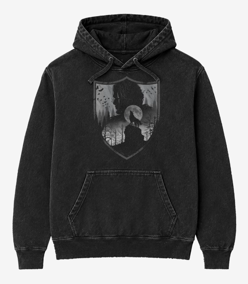 Poleron Canguro Acid Wash Negro de Stark