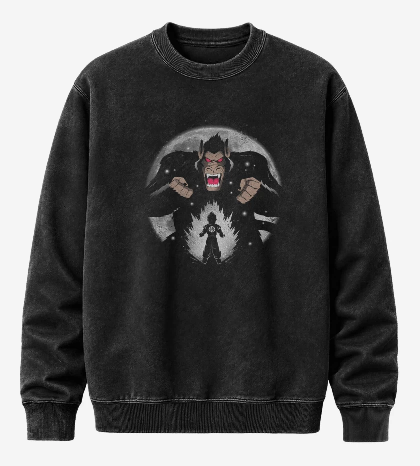 Poleron Polo Acid Wash Negro de dbz mono