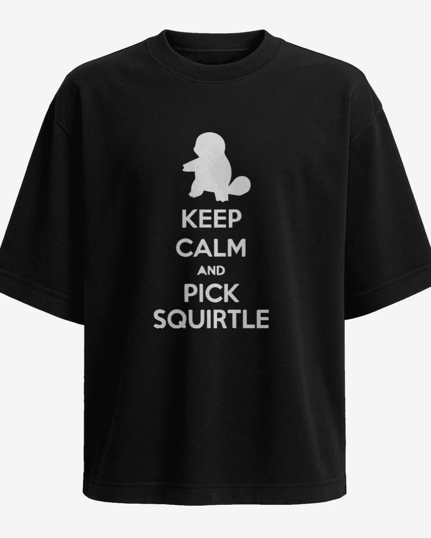 Polera Oversize Negro de Pick Squirtle