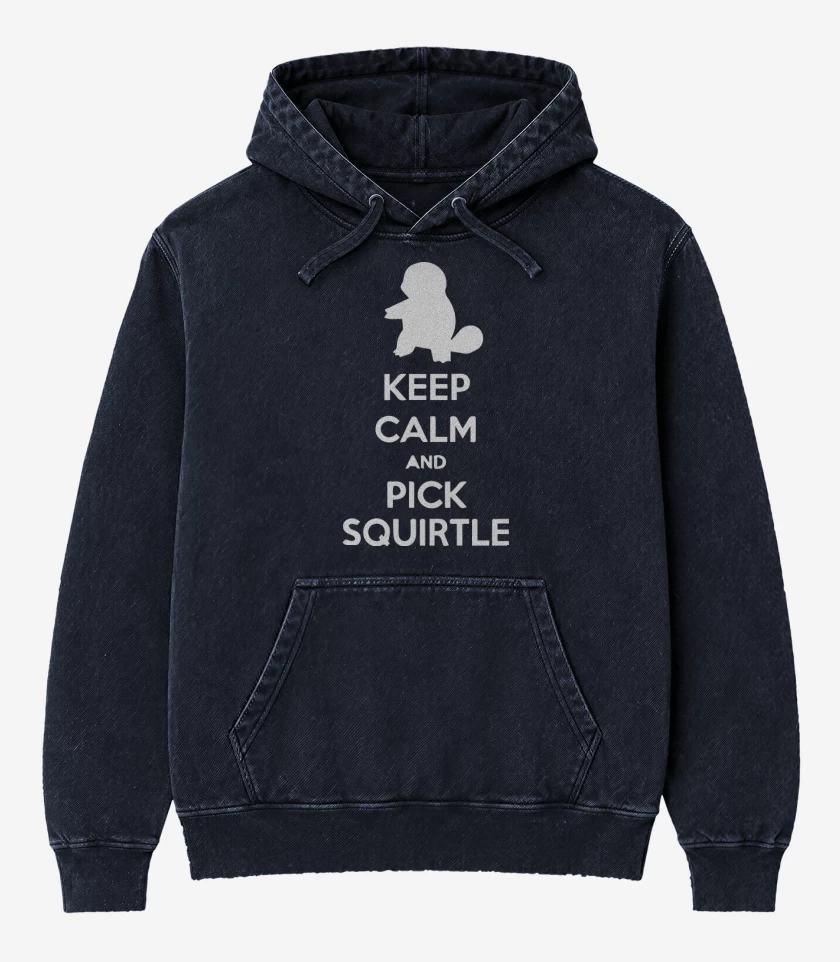 Poleron Canguro Acid Wash Azul Marino de Pick Squirtle