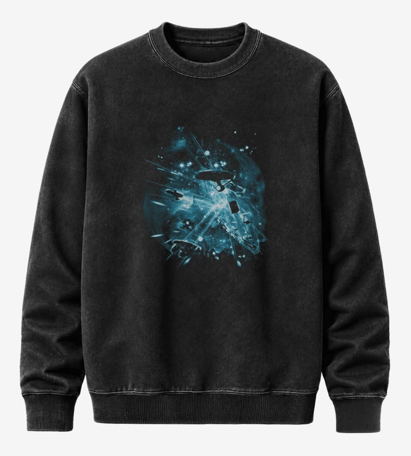 Poleron Polo Acid Wash Negro de guerra de las galaxias