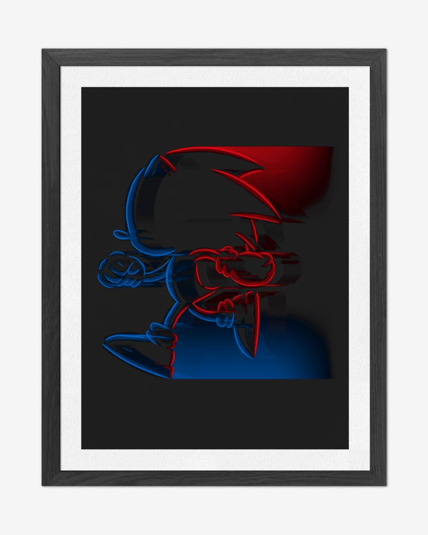 Cuadro decorativo Negro de Sonic 2