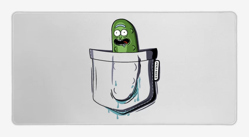 Mouse pad Gamer Blanco de Pickle rick de bolsillo