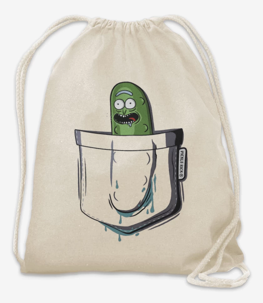 Mochila Blanco de Pickle rick de bolsillo
