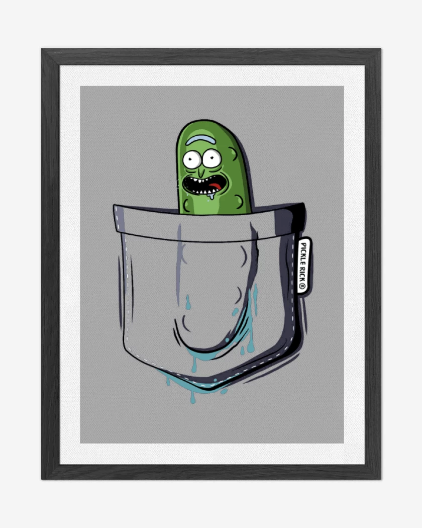 Cuadro decorativo Pickle rick de bolsillo