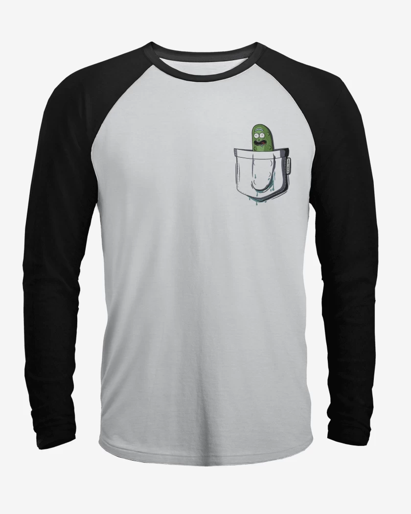 Polera Raglan Pickle rick de bolsillo