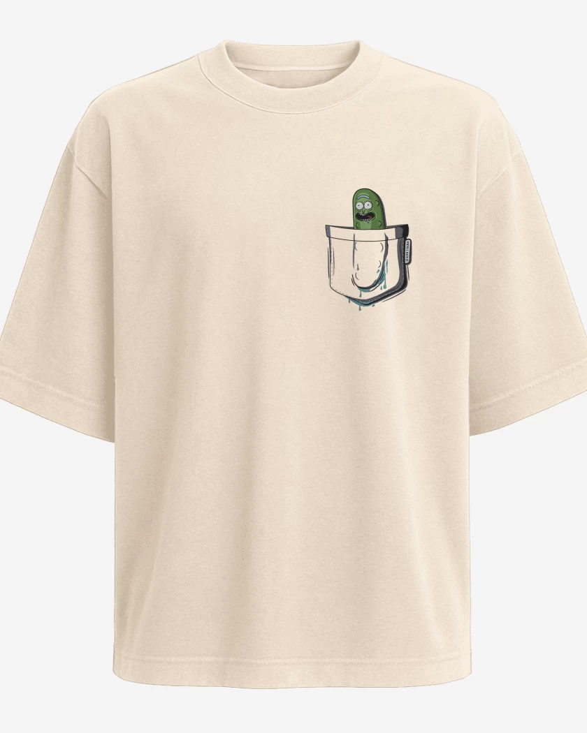 Polera Oversize Pickle rick de bolsillo