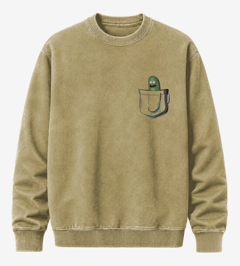 Poleron Polo Acid Wash Beige de Pickle rick de bolsillo