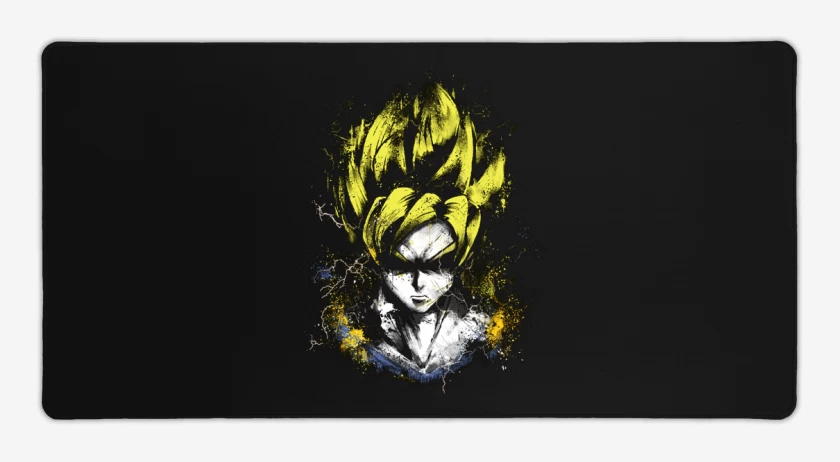 Mouse pad Gamer Negro de Goku super saiyajin