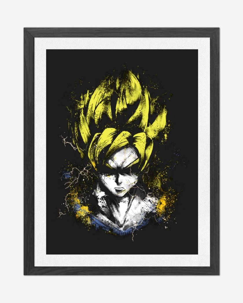 Cuadro decorativo Negro de Goku super saiyajin