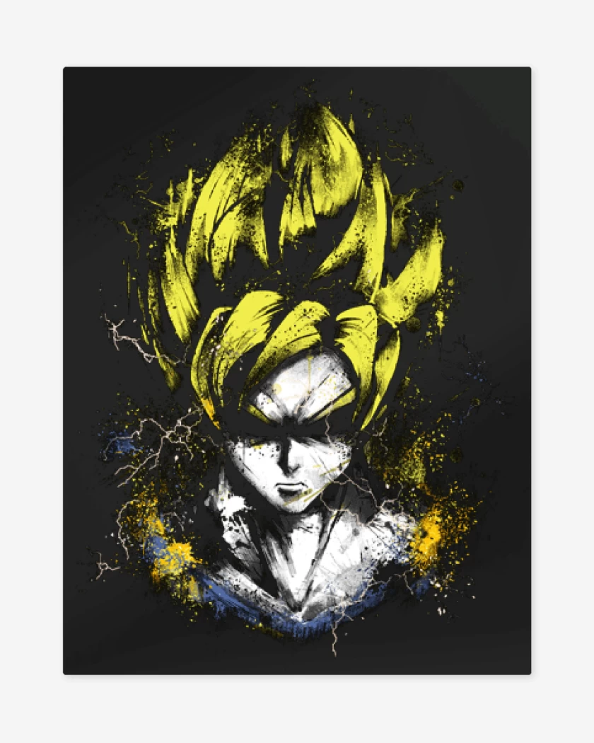 Print metalico Negro de Goku super saiyajin