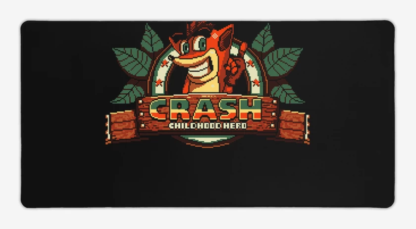 Mouse pad Gamer Negro de crash pecho