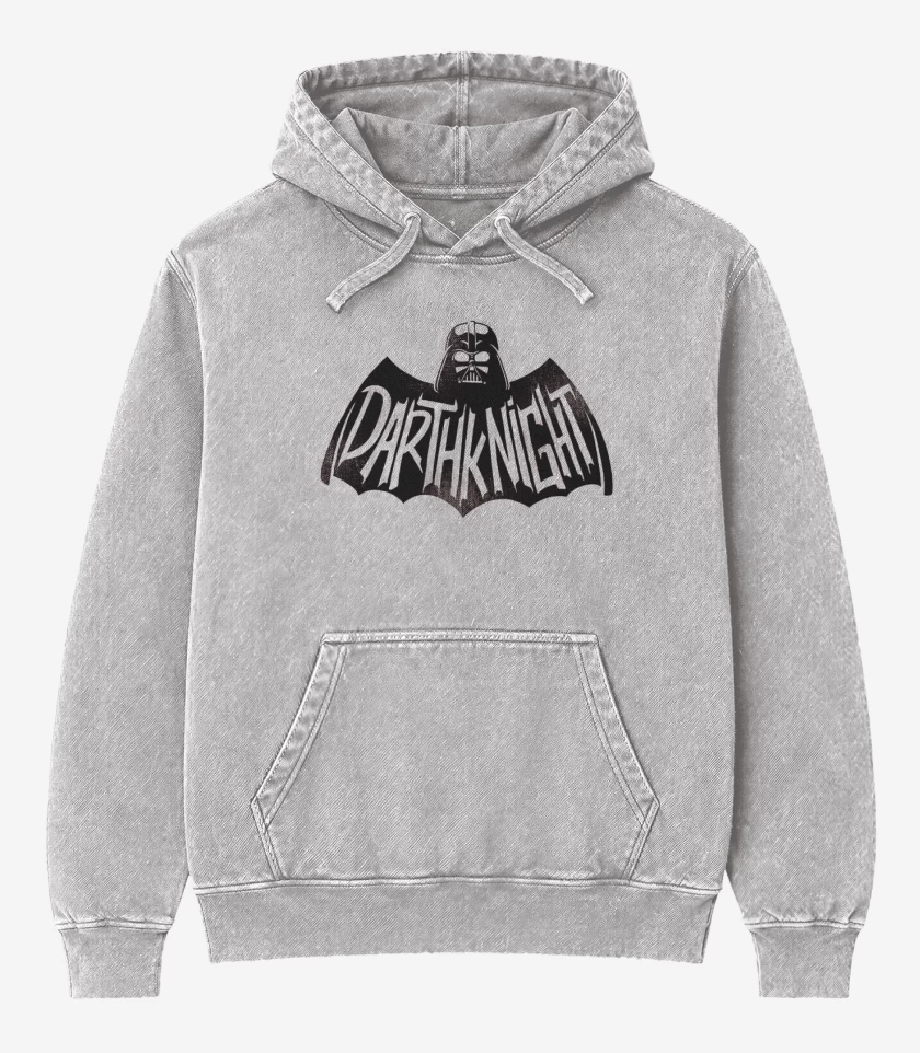 Poleron Canguro Acid Wash Gris Melange de Darthknight