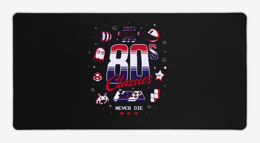 Mouse pad Gamer Negro de Classics never die