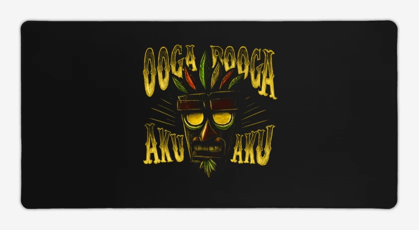 Mouse pad Gamer Negro de aku aku 2