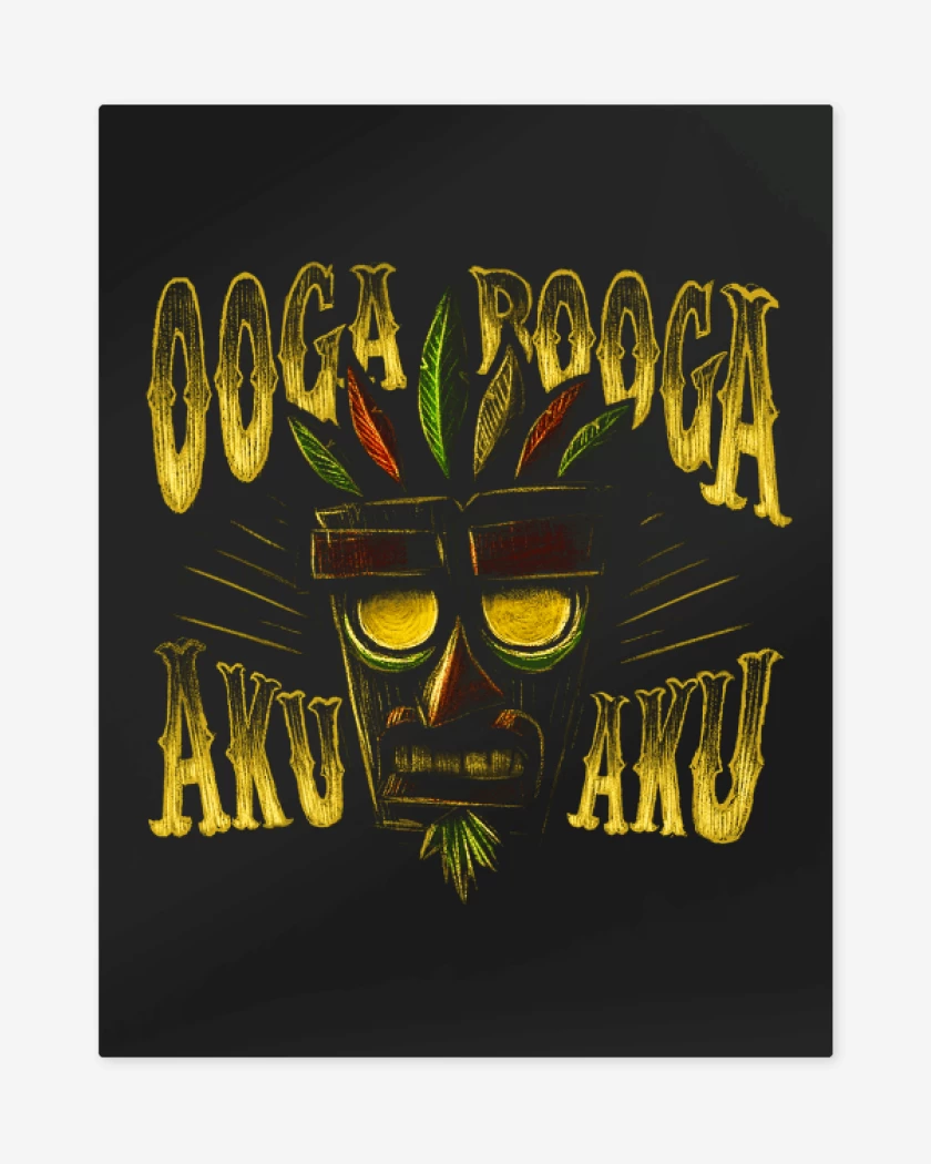 Print metalico Negro de aku aku 2