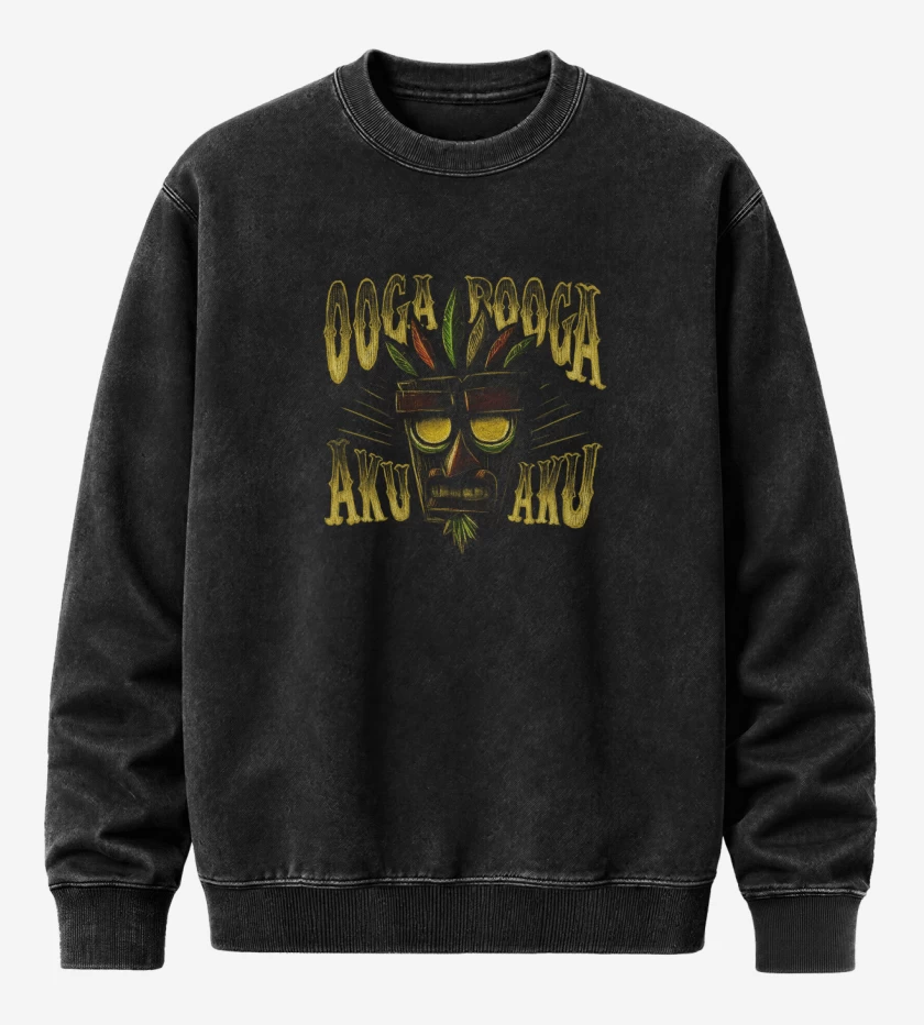 Poleron Polo Acid Wash Negro de aku aku 2