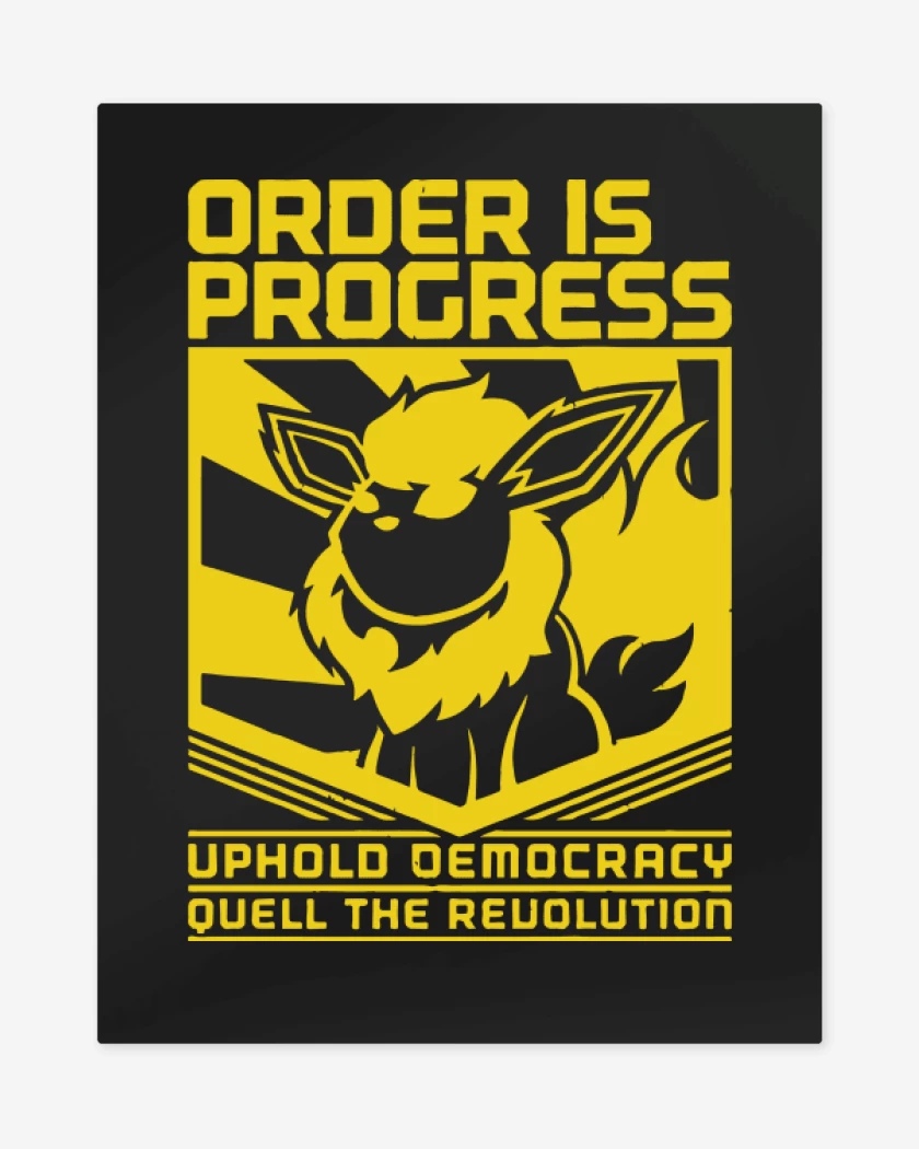 Print metalico Negro de Order is progress - Flareon
