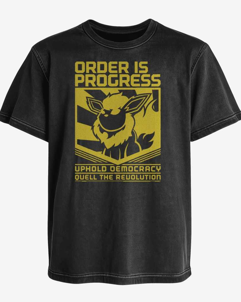Polera desgastada Order is progress - Flareon