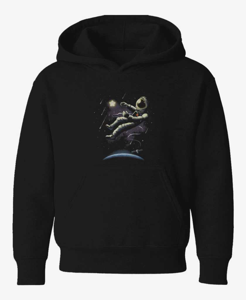 Poleron de niño Negro de Astronauta 12
