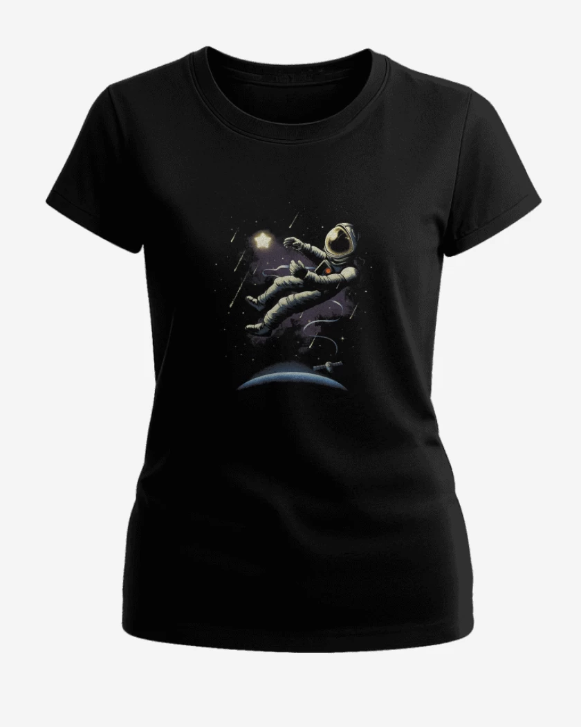 Polera de Mujer Negro de Astronauta 12