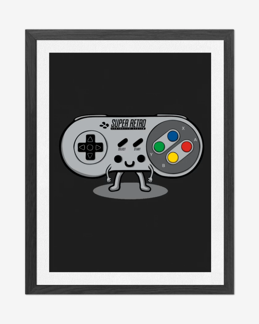 Cuadro decorativo Negro de joistick nes 