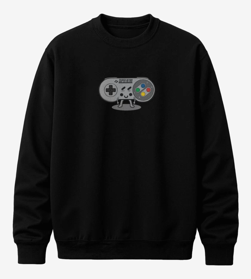 Poleron polo Negro de joistick nes 