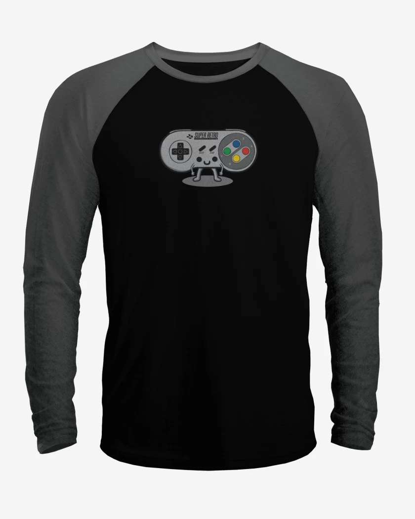 Polera Raglan Negro / Negro Heather de joistick nes 