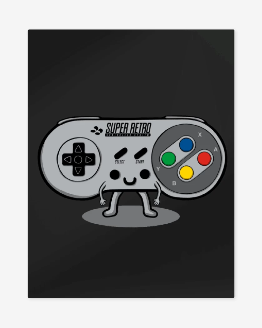 Print metalico Negro de joistick nes 