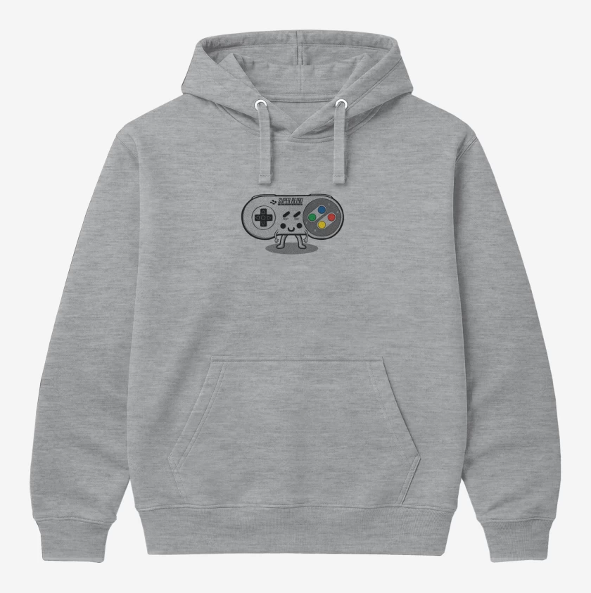 Polerón Canguro Gris Melange de joistick nes 