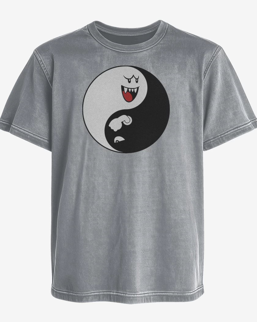 Polera desgastada Gris Melange de Ying Yang booo