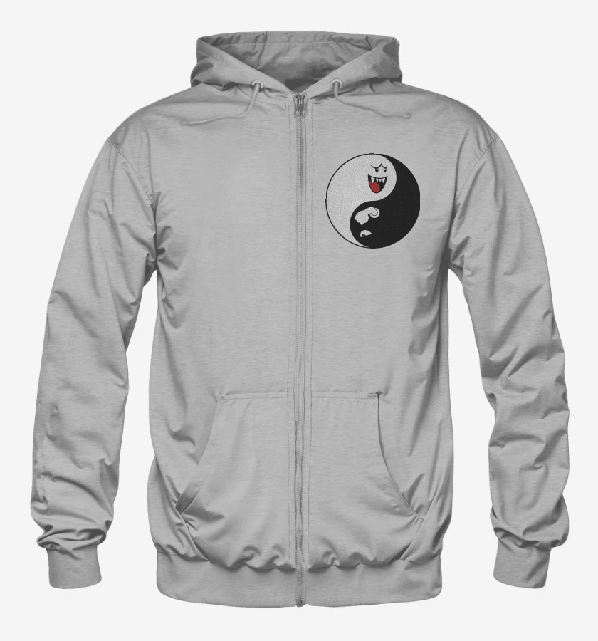 Poleron Canguro con cierre Gris Melange de Ying Yang booo